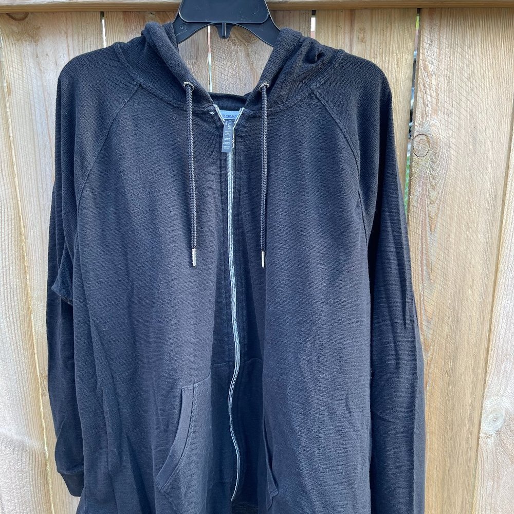 Calvin Klein Performance 3X Ruched-Sleeve Zip Hoodie - Black